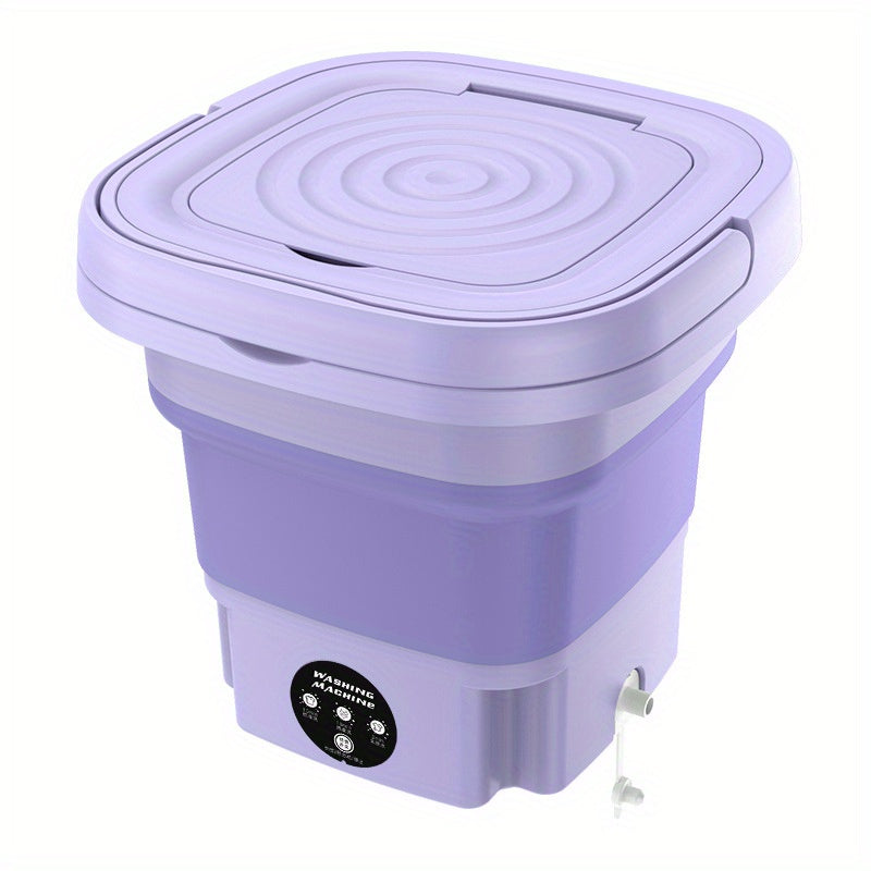 2.11gal Portable Folding Washing Machine With Collapsible Bucket, 3 Modes Effective Steri-lizing,  Suitable For Apartment, Laundry, Camping, RV, Travel, Underwear Bra Socks Washing Machine