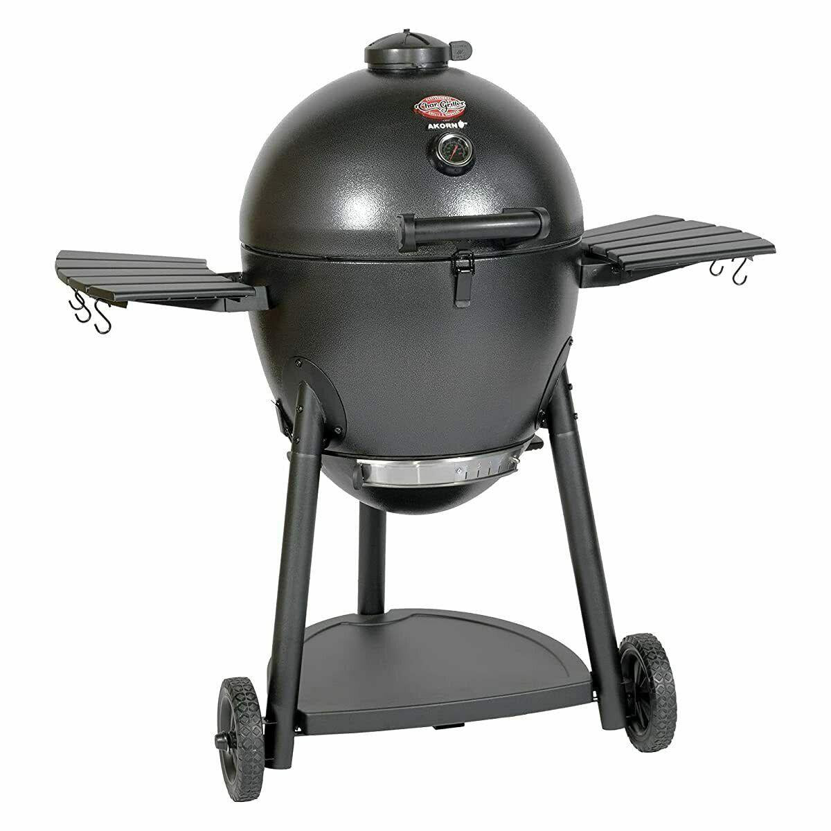 barbacoa asador de carbon parrilla ahumador termometro acero llantas seguro
