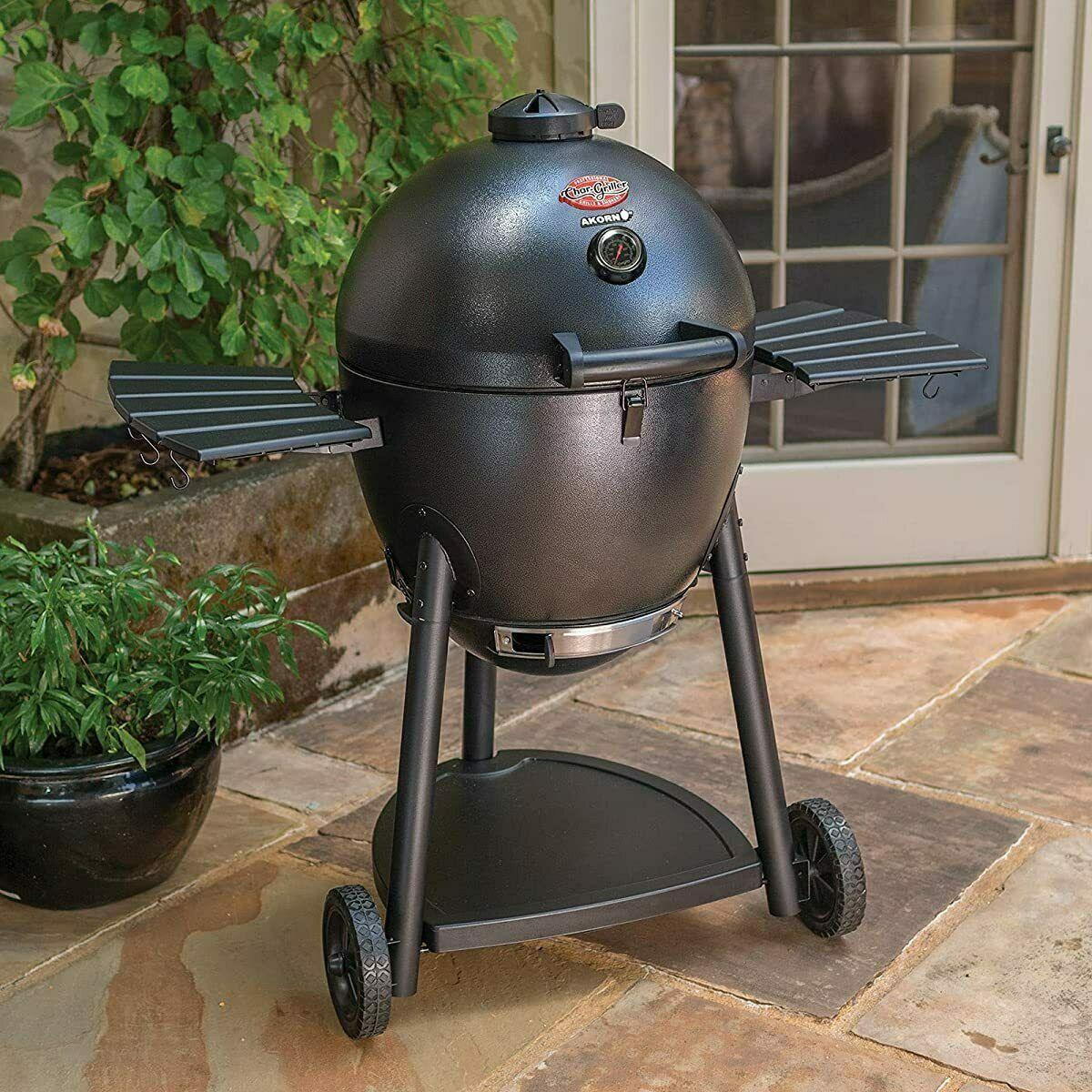 barbacoa asador de carbon parrilla ahumador termometro acero llantas seguro