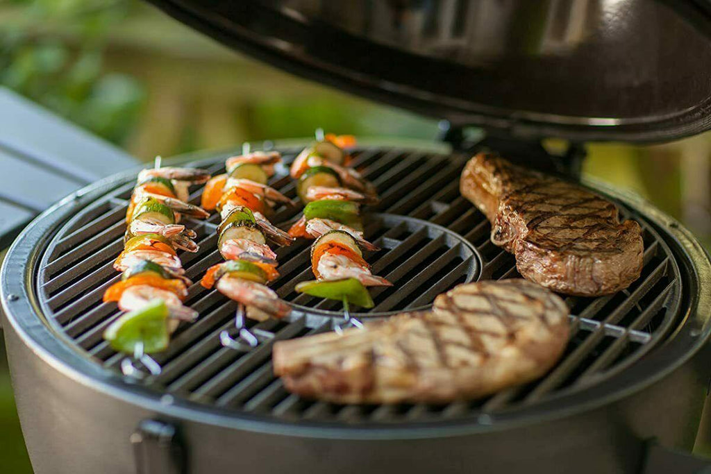 barbacoa asador de carbon parrilla ahumador termometro acero llantas seguro