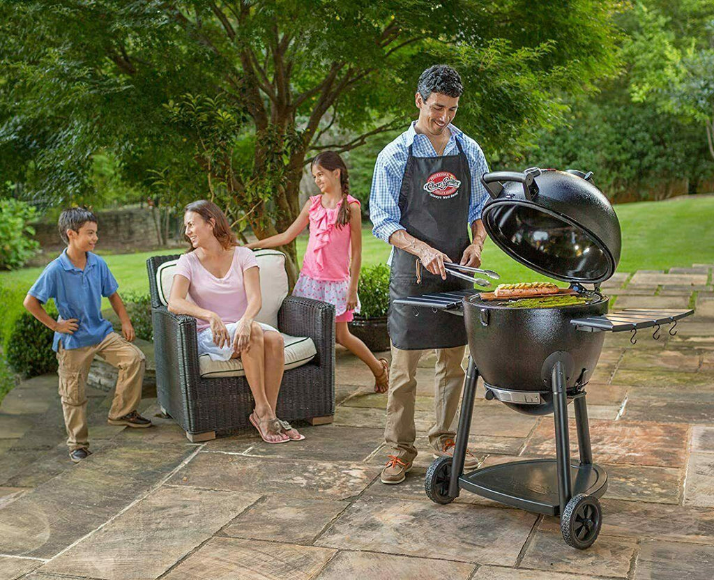 barbacoa asador de carbon parrilla ahumador termometro acero llantas seguro
