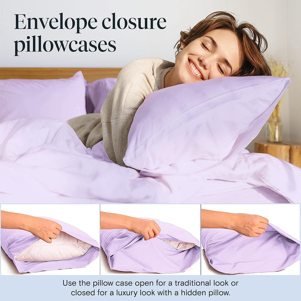 LuxClub Twin XL Sheets Set - Soft Twin Bed Sheets for Boys and Girls, 4 PC Deep Pockets 18" Eco Friendly Wrinkle Free Kids Fitted Sheets Machine Washable Hotel Bedding Silky Soft - Periwinkle Twin XL