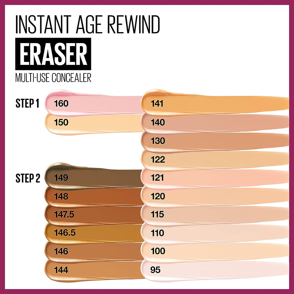 Maybelline New York Instant Age Rewind Eraser Dark Circles Treatment Multi-Use Concealer, 121, 1 Count (Packaging May Vary)