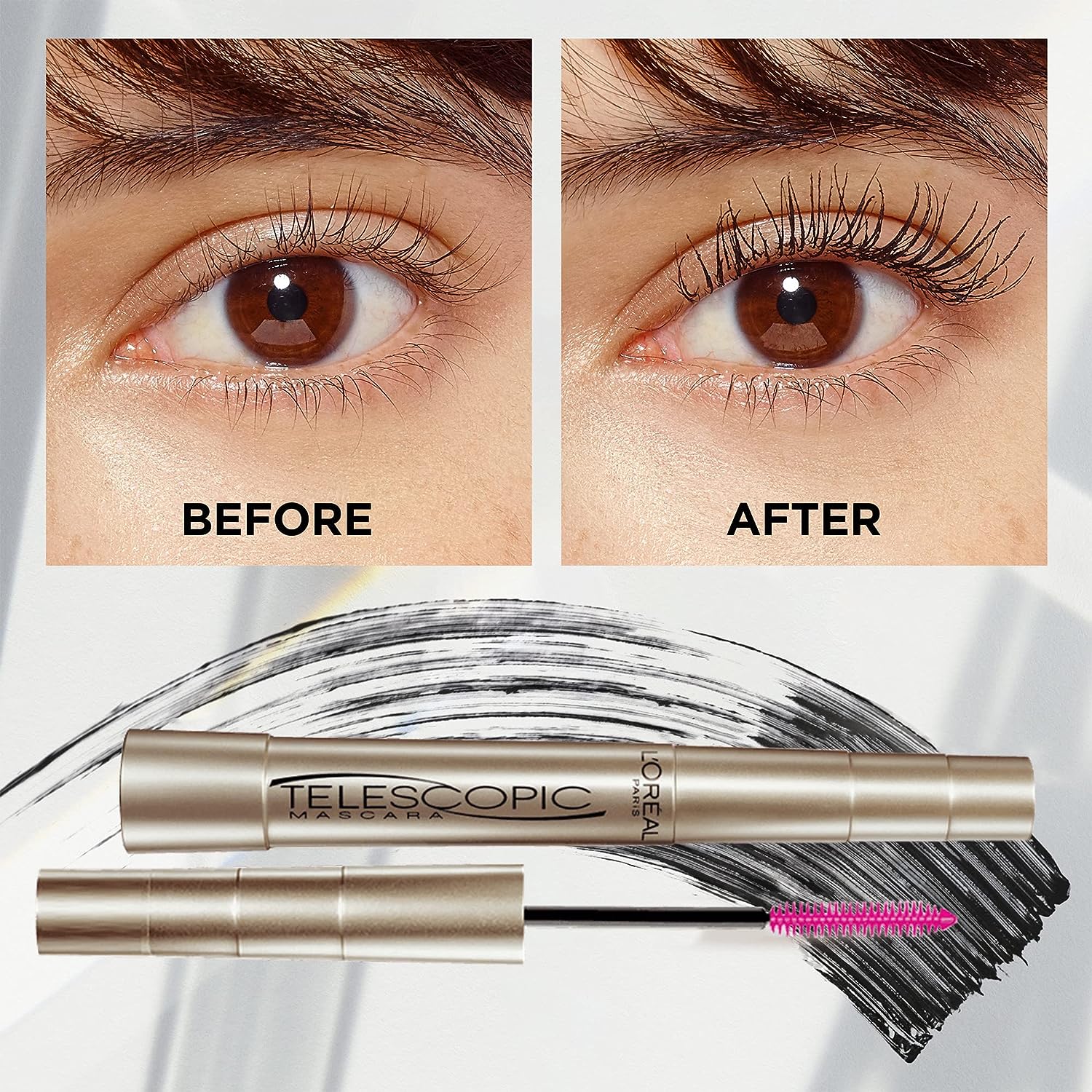 L'Oréal Paris Makeup Telescopic Original Lengthening Mascara, Black, 0.27 Fl Oz (1 Count)