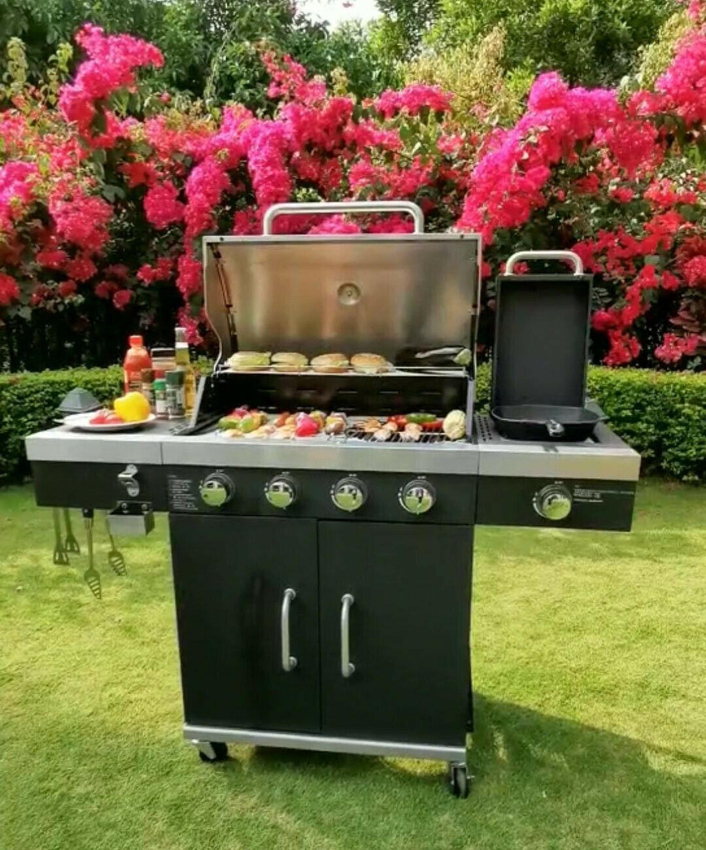 1 PC 27.5"x16.5" Multifunctional Courtyard Outdoor  Steel Gas BBQ Grill