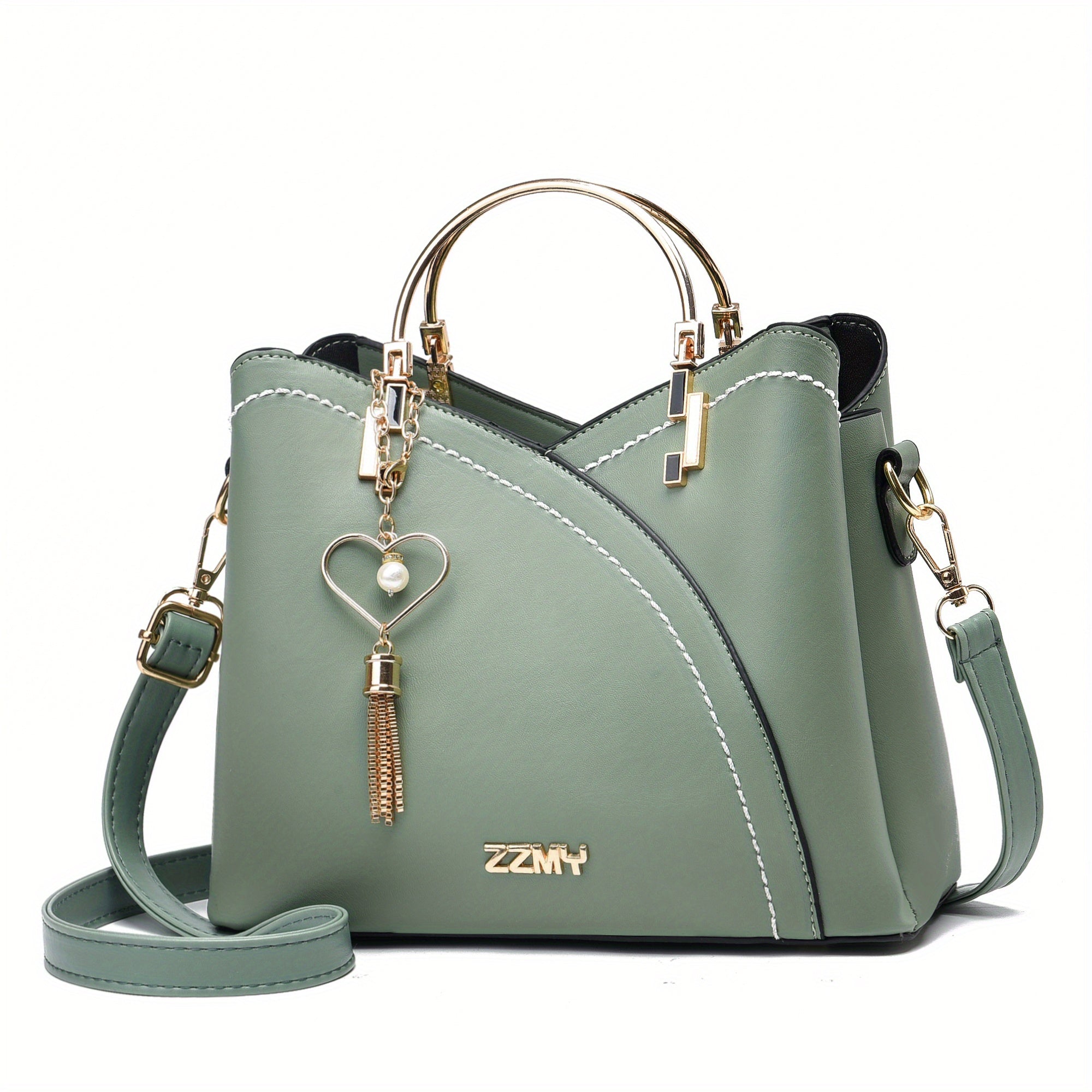 Color Block Satchel Bag, Trendy Tassel Decor Crossbody Bag, Women's Top Ring Purse (9.1*7.5*4.5) Inch