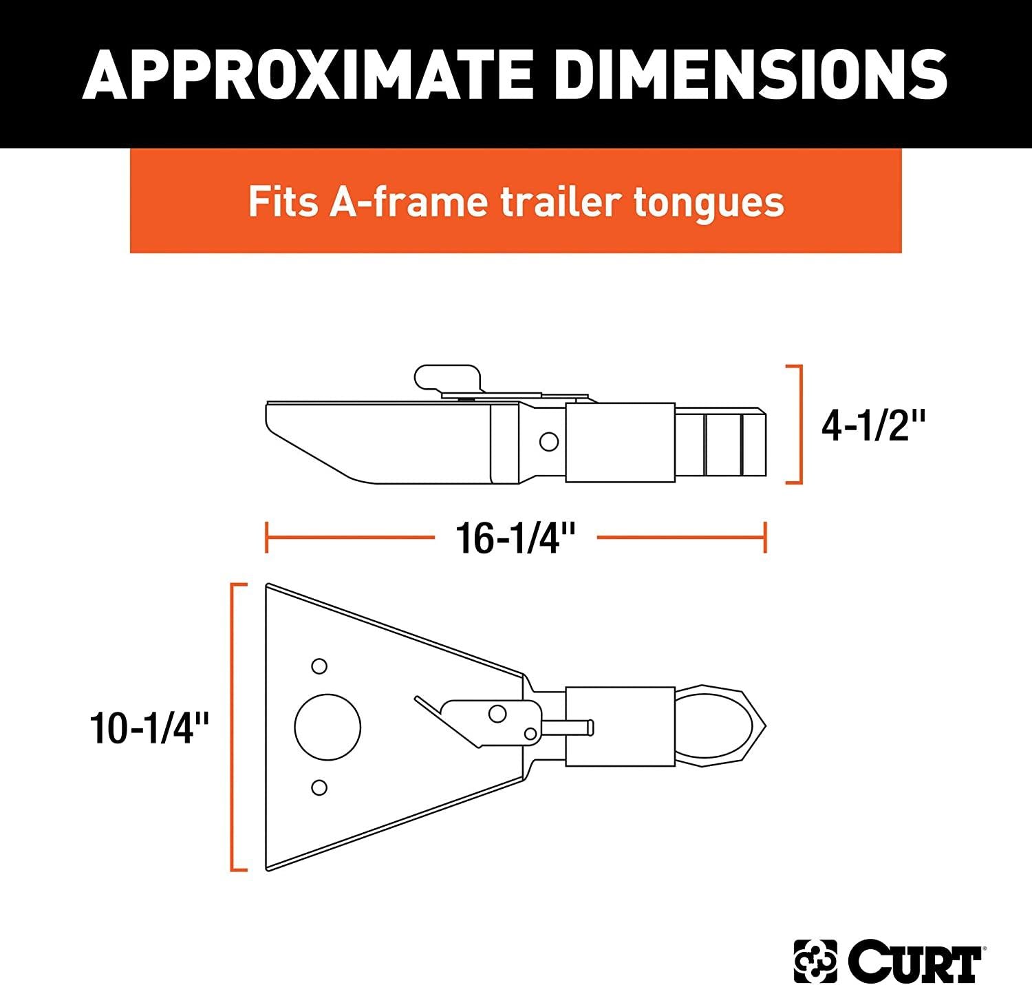 CURT 25217 Black A-Frame Trailer Coupler, 2-Inch Hitch Ball, 7,000 lbs