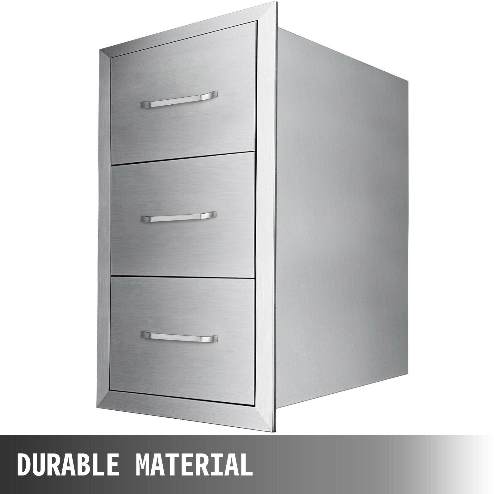 30"X17" Outdoor Kitchen/ BBQ Island Drawer  Steel Triple StoraDrawer