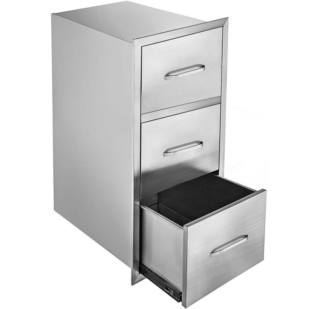 30"X17" Outdoor Kitchen/ BBQ Island Drawer  Steel Triple StoraDrawer