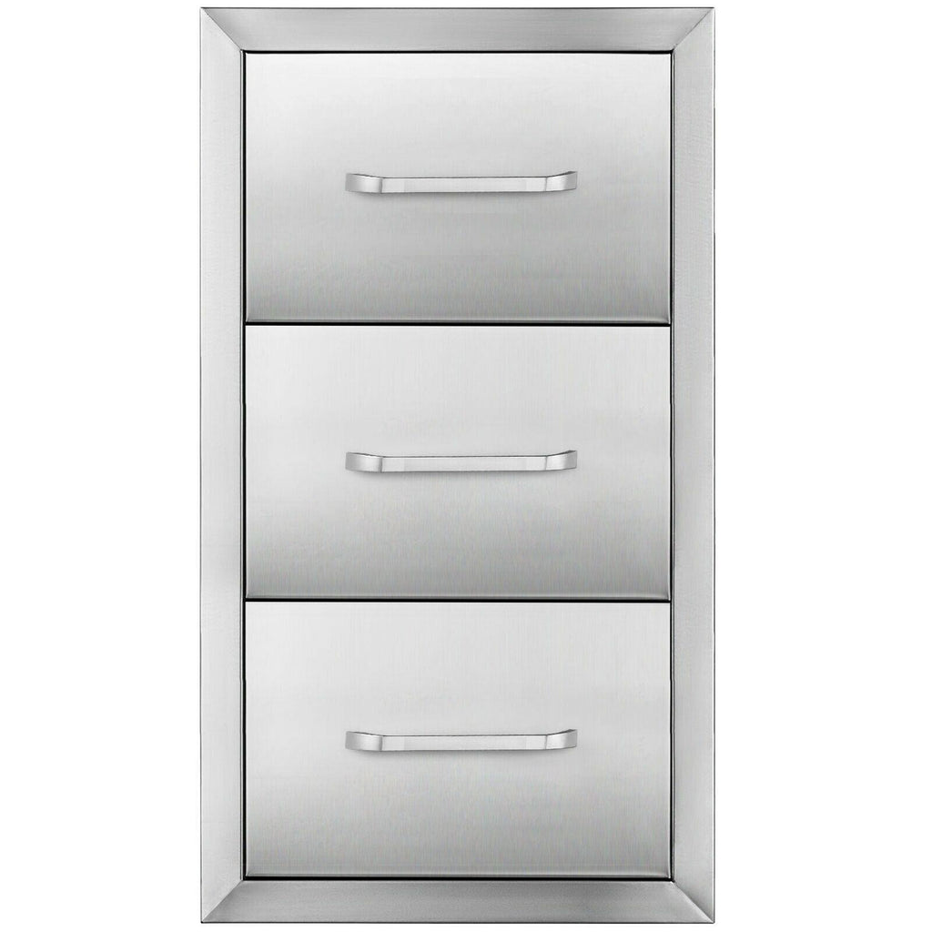 30"X17" Outdoor Kitchen/ BBQ Island Drawer  Steel Triple StoraDrawer
