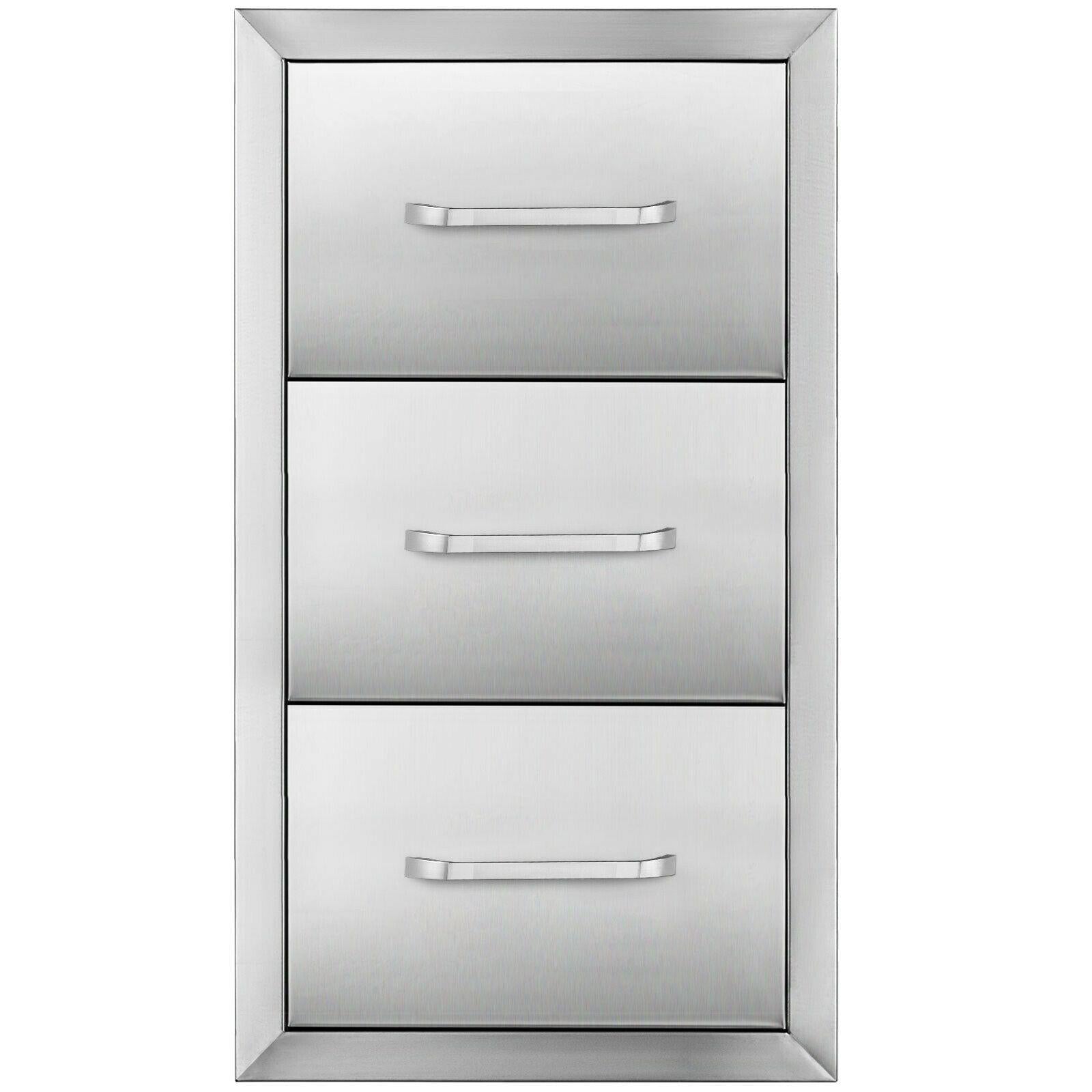 30"X17" Outdoor Kitchen/ BBQ Island Drawer  Steel Triple StoraDrawer