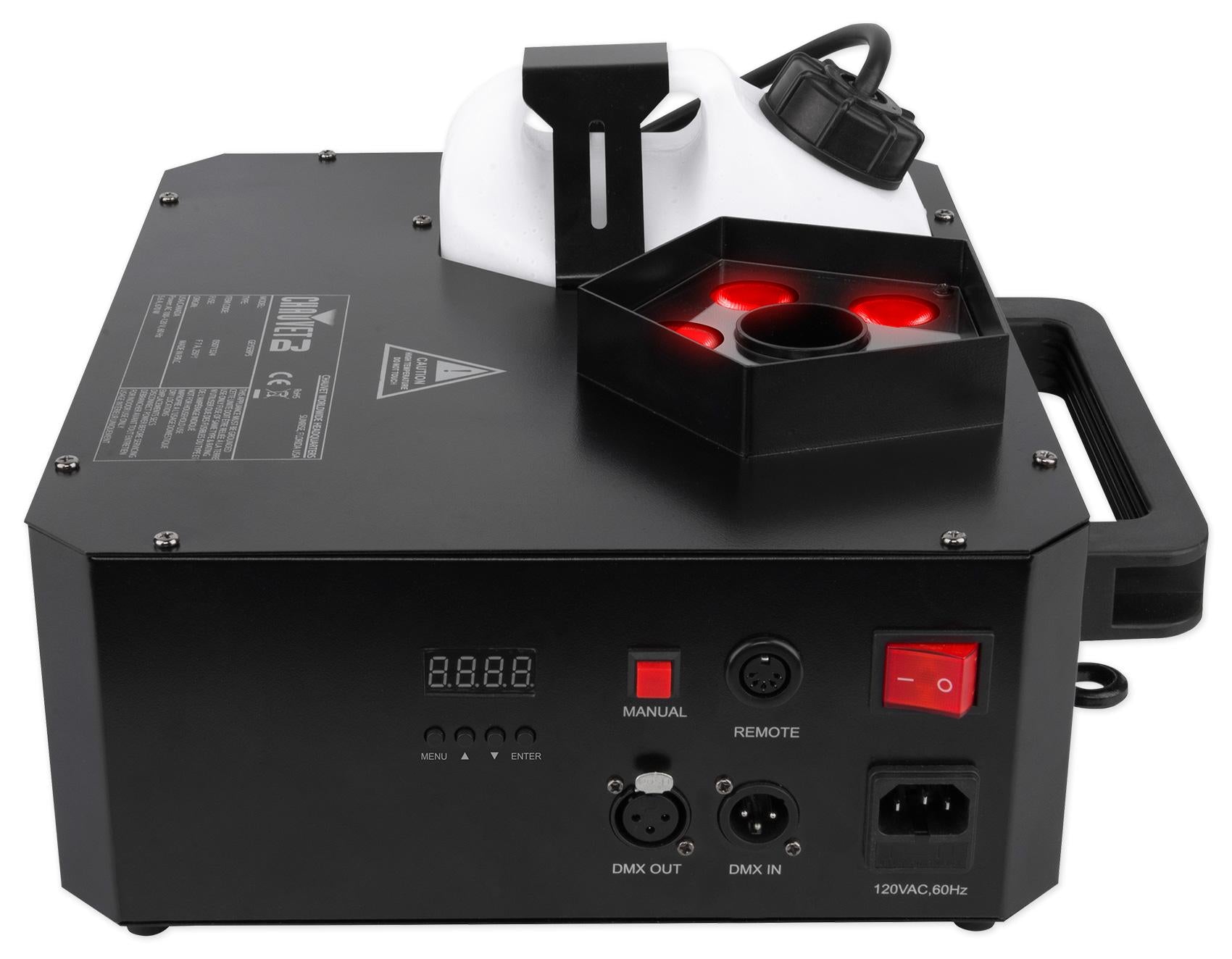 Chauvet DJ GEYSER P5 Fog Machine Fogger, RGBA+UV LED+384 Ch DMX Controller