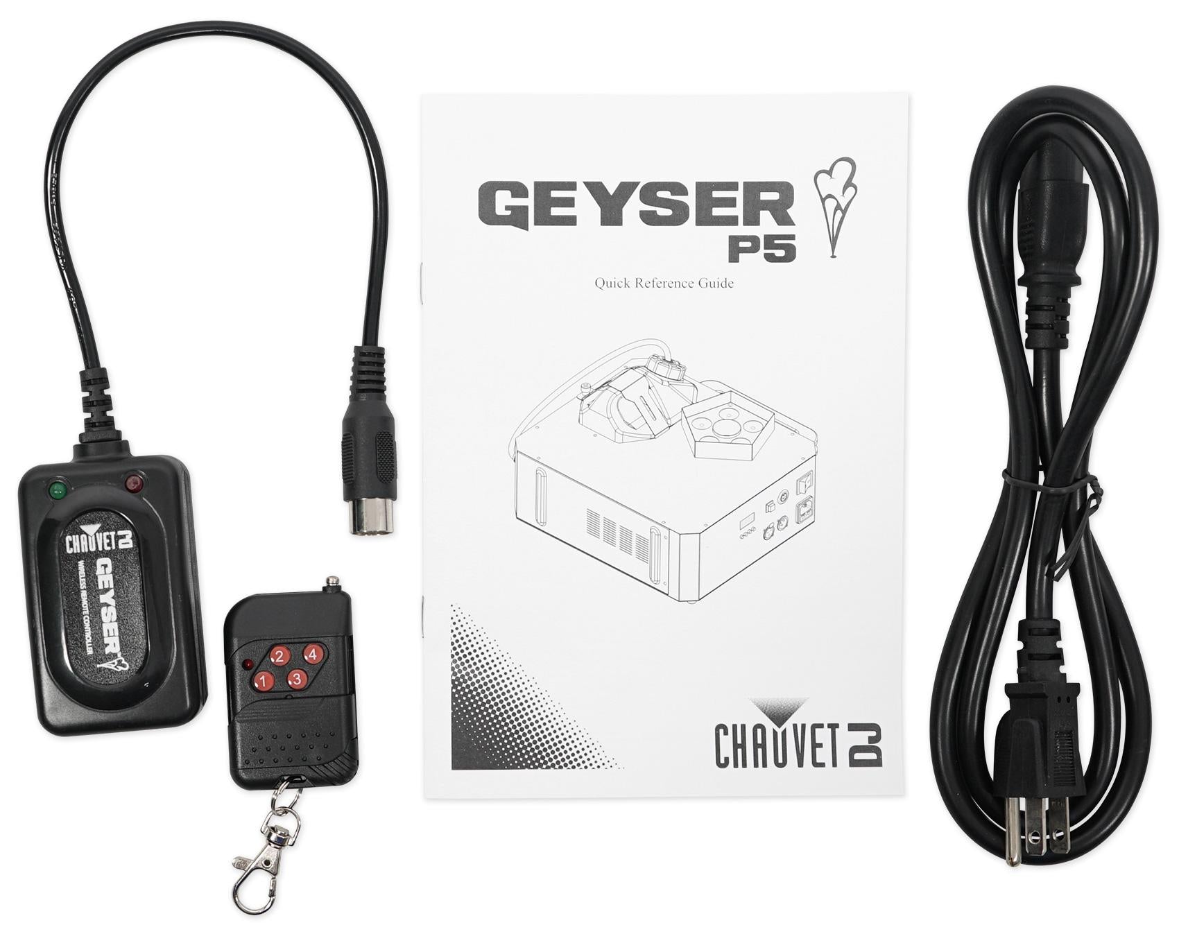 Chauvet DJ GEYSER P5 Fog Machine Fogger, RGBA+UV LED+384 Ch DMX Controller