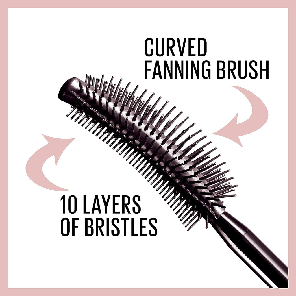 Maybelline New York Lash Sensational Waterproof Mascara, Lengthening and Volumizing for a Full Fan Effect, Brownish Black, 1 Count