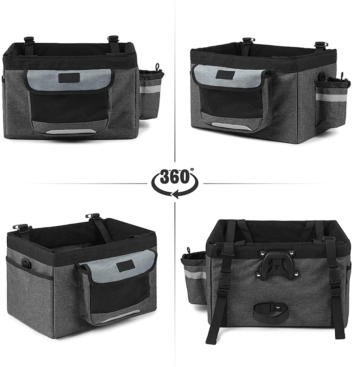 DALIZHAI777 Bike Bag Front Basket for Bicycle Detachable Bike Front Frame Basket, Multi-Purpose Bicycle Handlebar Basket for Pet, Shopping, Commuter, Camping and Outdoor Bicycle Accessories