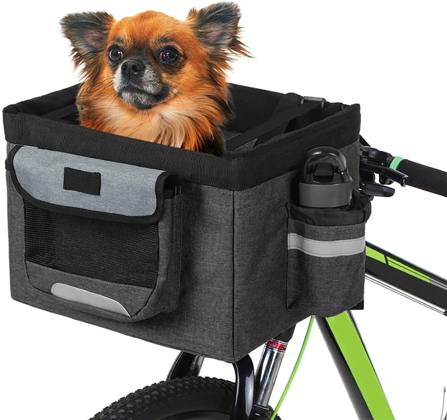 DALIZHAI777 Bike Bag Front Basket for Bicycle Detachable Bike Front Frame Basket, Multi-Purpose Bicycle Handlebar Basket for Pet, Shopping, Commuter, Camping and Outdoor Bicycle Accessories