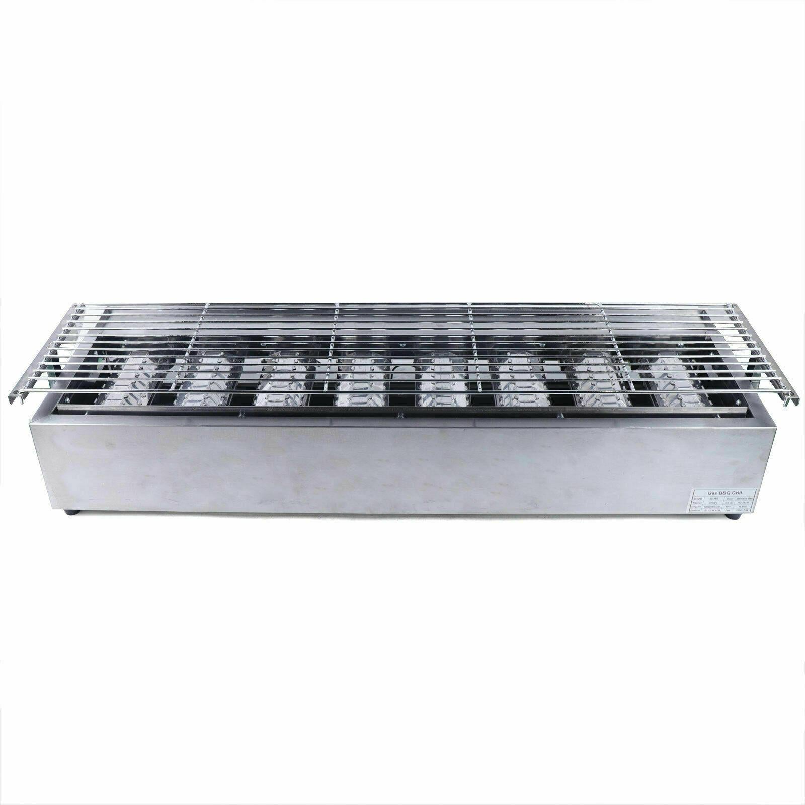40" Tabletop Grill Commercial LPG Gas BBQ Grill w/ 8 Burners Picnic Cooker