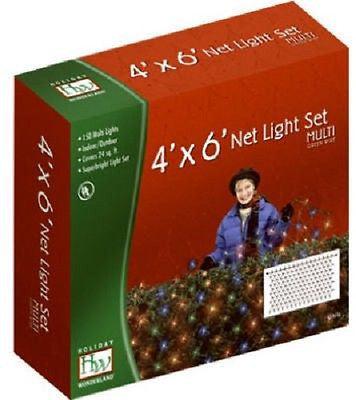 Inliten 48951-88 Holiday Wonderland 150 Count 4' x 6' Multi-Color Net Christmas Lights - Quantity of 5