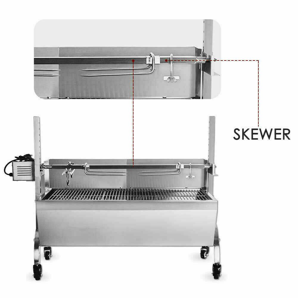 47'' BBQ Spit Roaster Machine Hog Roast Rotisserie Grill 28W Roasting Grill