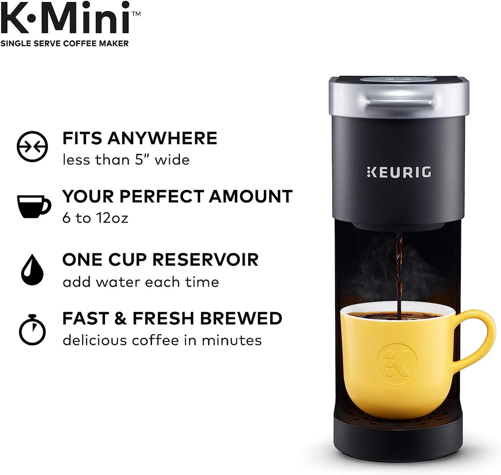 Keurig K-Mini Single Serve Coffee Maker, Black &amp; Brewer Maintenance Kit, Includes Descaling Solution, Water Filter Cartridges &amp; Rinse Pods, 14 count