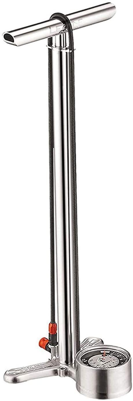 LEZYNE CNC Drive Bicycle Floor Pump, 220psi, High Pressure, Nylon-Reinforced Hose, 3.5" Gauge, Bike Pump