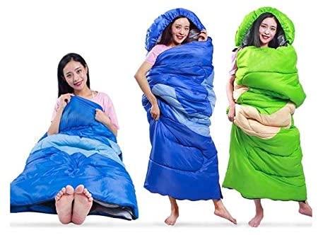 Outdoor Camping Sleeping Bag Adult Outdoor Camping Sleeping Bag with Hood Camping Office Lunch Break Home Sleeping Bag Supplies, Dreamcrown