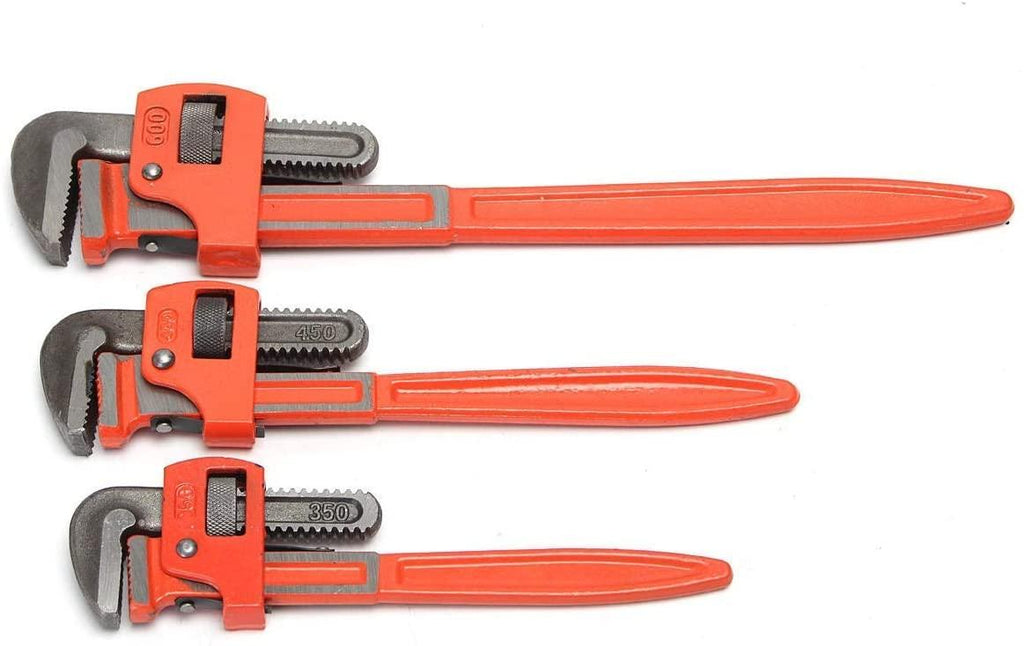 WEWINMON LHS Hand Tools 3Pcs Heavy Duty Pipe Wrench Adjustable Set 14inch 18inch 24inch Monkey Soft Grip