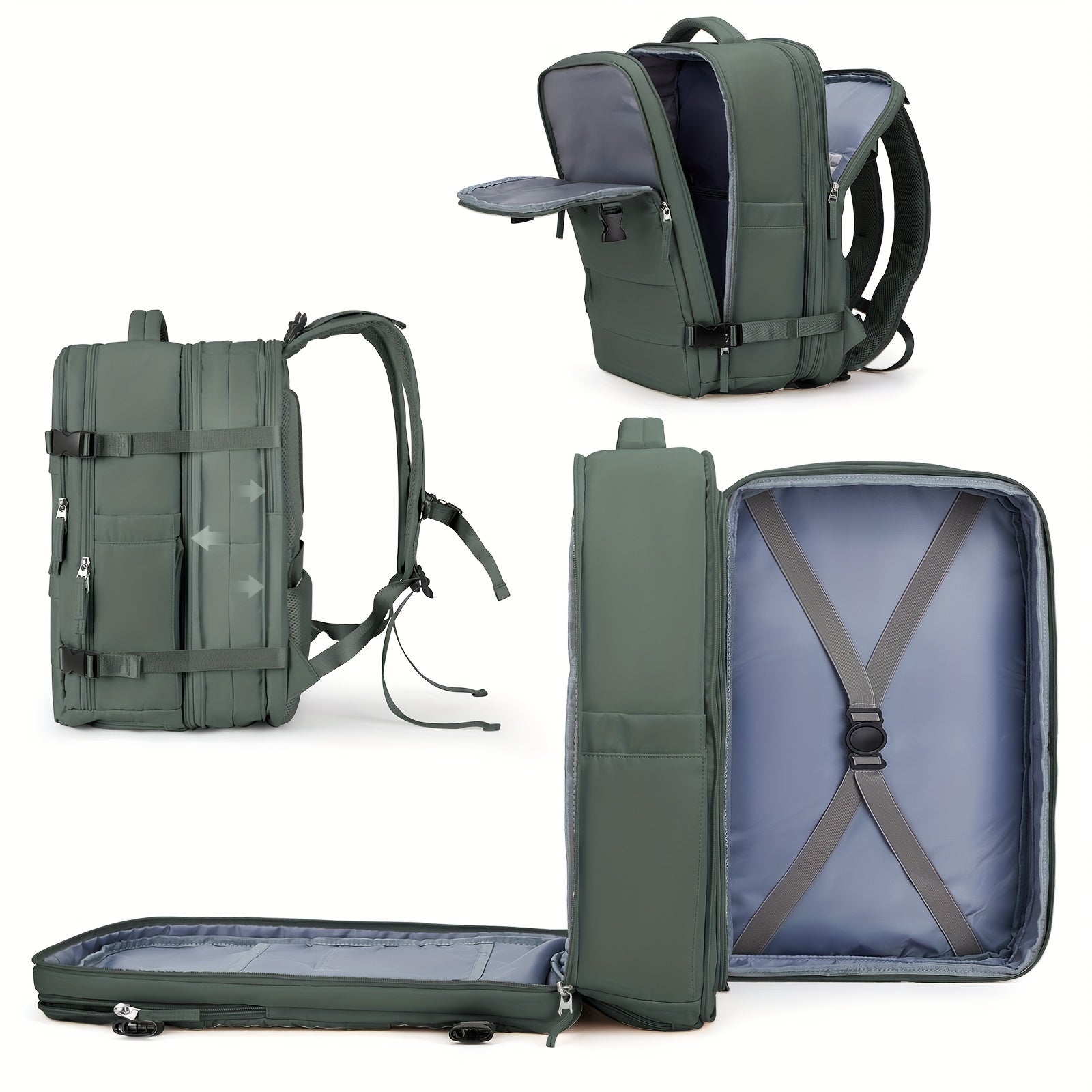 LarTravel Backpack, Carry On Backpack, HiBackpack, Waterproof Outdoor Sports Rucksack, Casual Daypack, School Bag, Fit 14 Inch Laptop With USB Charging Port &amp; Shoes Compartment