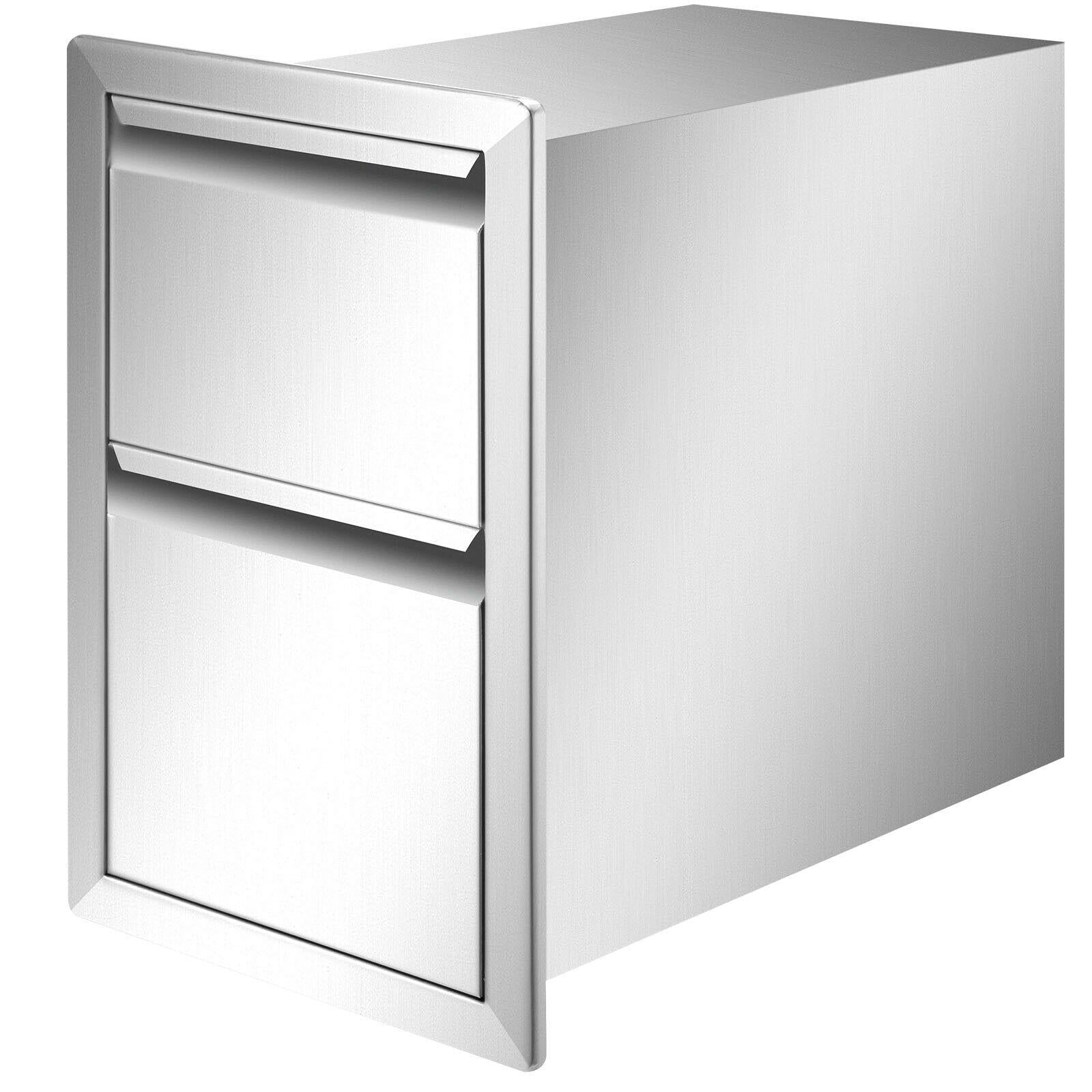 13"WX20.5"H BBQ Drawer Outdoor Kitchen Chest of Drawers Double  Steel