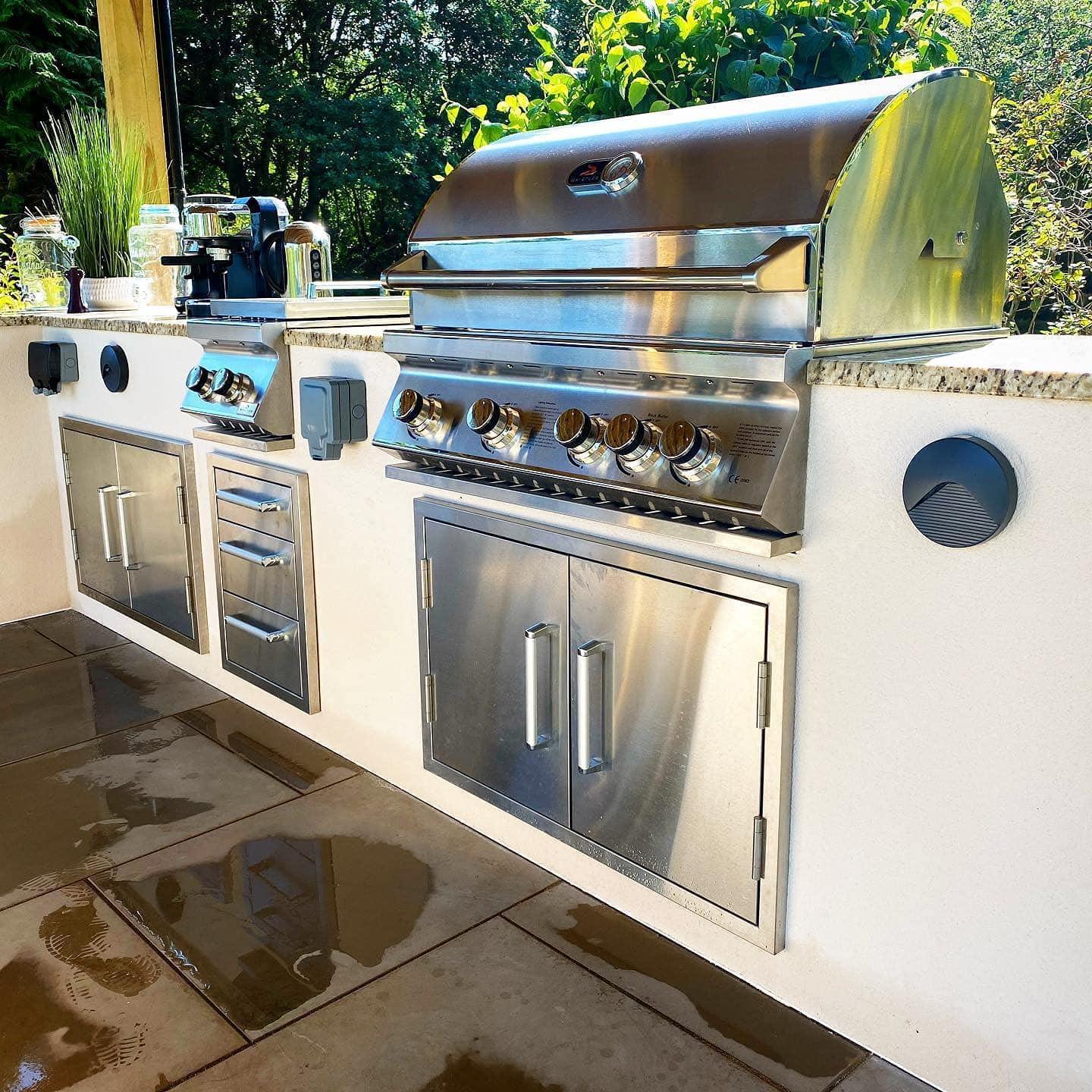 Outdoor Kitchen Double Access Doors,33X22 Inch BBQ Grill Doors,Full 304