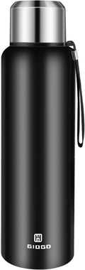Insulated vacuum Thermo Bottle 1000ml/33.8oz with cup Stainless steel coffee bottles for hot and cold drink water flask.