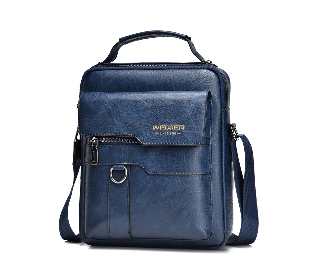 WEIXIER 1/2pcs Crossbody Bag, Men's Shoulder Bag, Retro Faux Leather Vertical Business Casual Satchel Bag, Men's Gift For Father/Anniversary