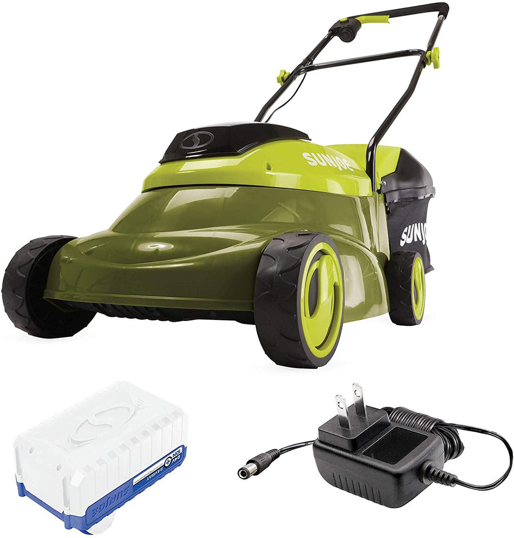 Sun Joe 24V-MJ14C Lawn Mower w/Brushless Motor, Kit (w/ 4.0-Ah Battery and Charger)