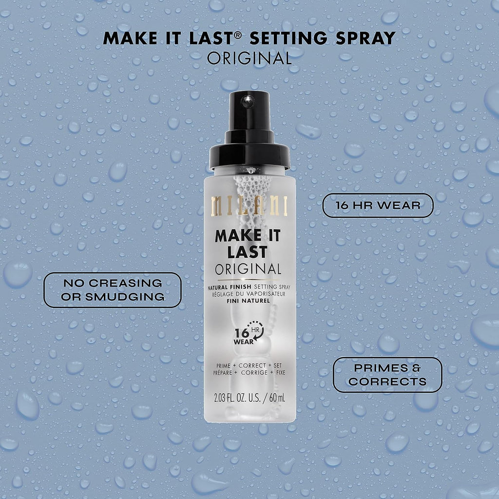 Milani Make It Last 3-in-1 Setting Spray and Primer- Prime + Correct + Set - Makeup Finishing Spray and Primer - Long Lasting Makeup Primer and Spray - 2 Pack