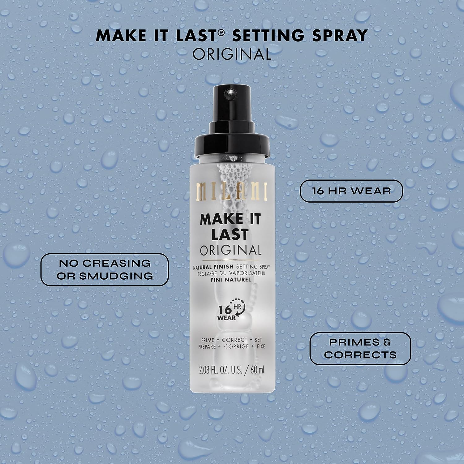 Milani Make It Last 3-in-1 Setting Spray and Primer- Prime + Correct + Set - Makeup Finishing Spray and Primer - Long Lasting Makeup Primer and Spray - 2 Pack
