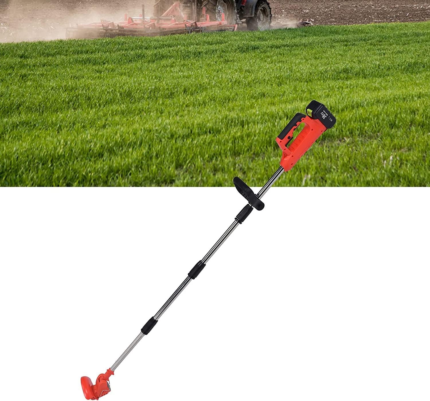 Grass Trimmer Telescopic Rod Design, Grass Trimmer With Battery Multifunction 650W Handheld Lawn Mower Kit Garden Accessory Speed up to 6000r/min(100-240V)