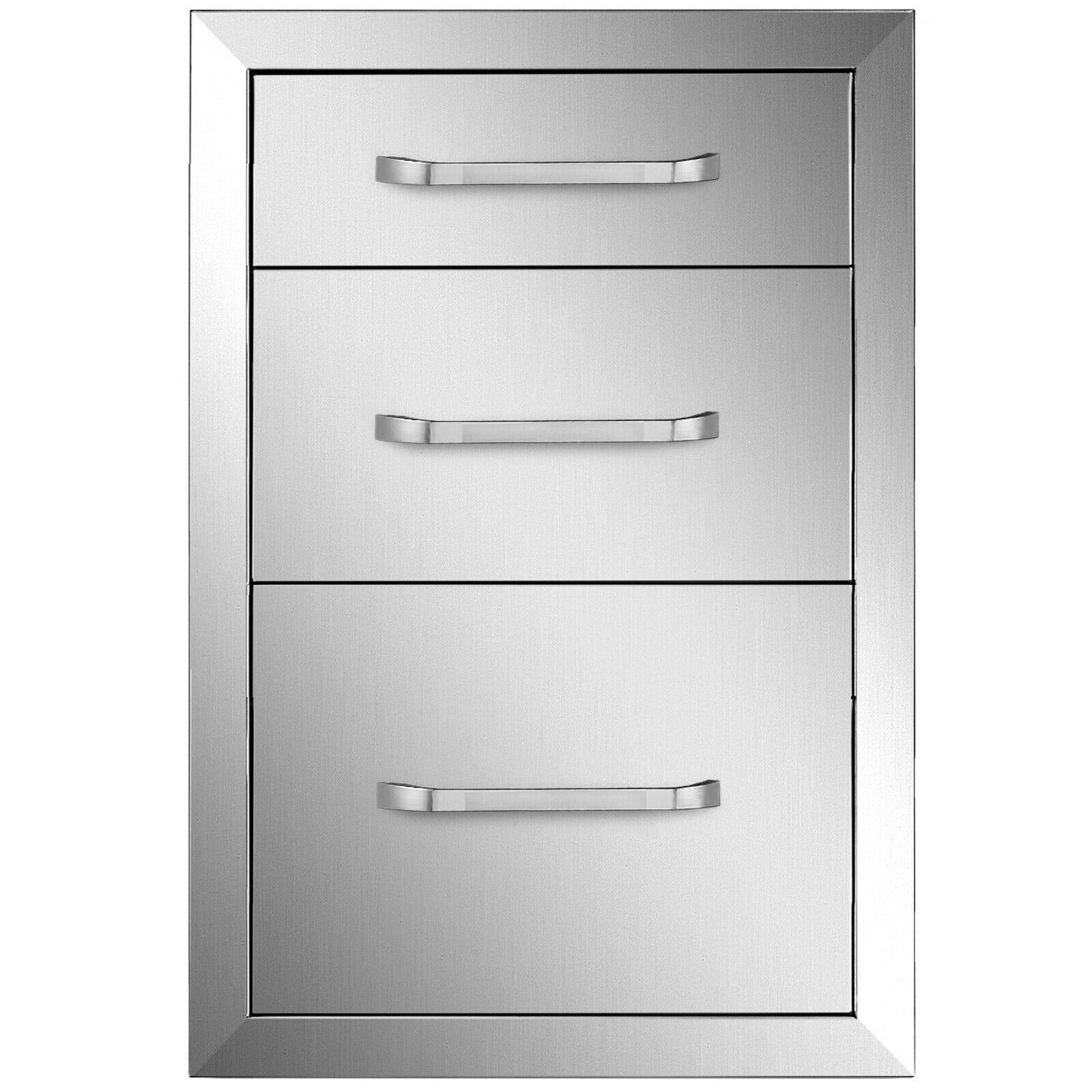 15"Wx21"H Outdoor Kitchen Drawers Triple Access StoraBBQ Drawer Grill Station