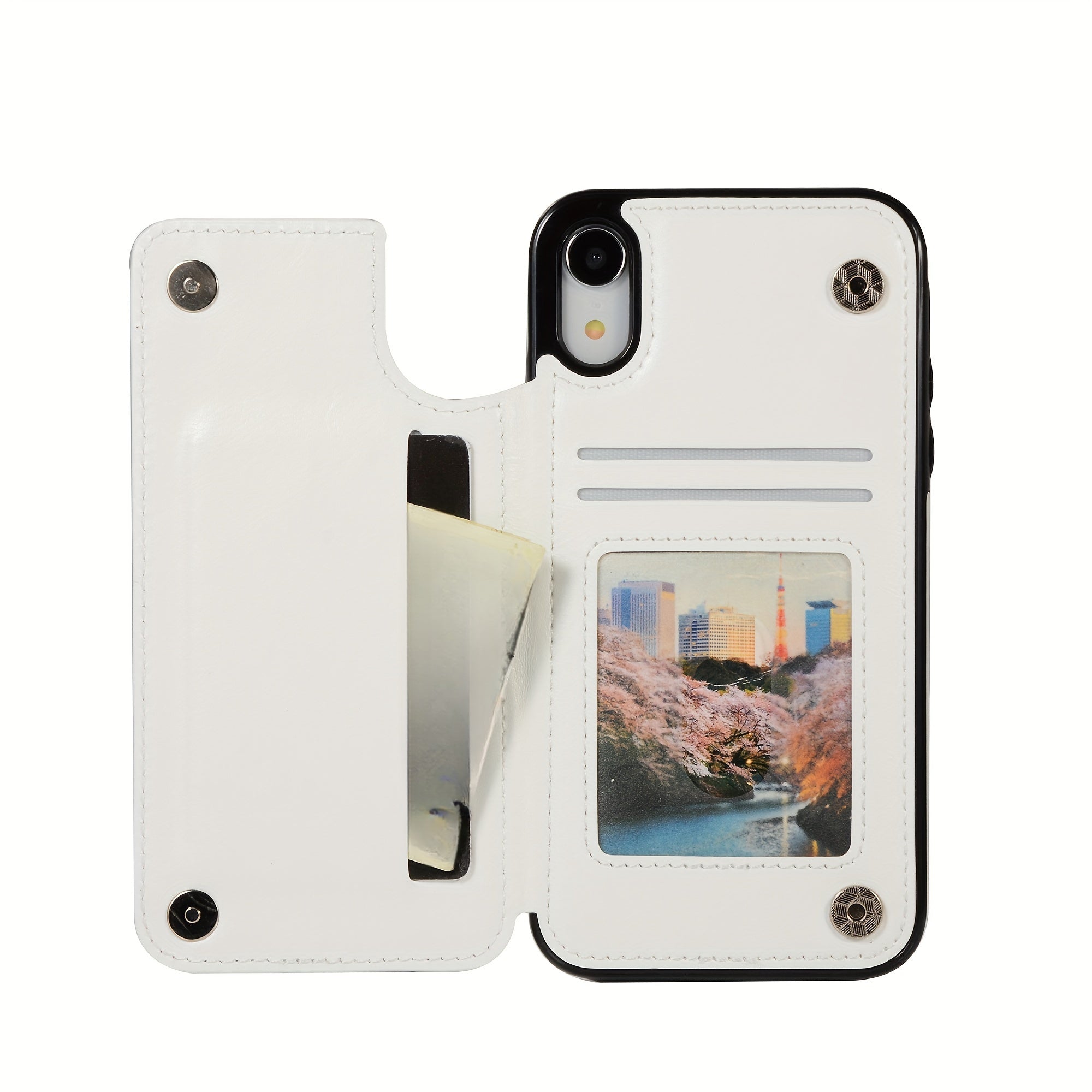 For  15/ 14/ 13/ 12/ 11 Pro Max/ Mini/ XR/ XS Max/ SE 2022/2020/ 7/ 8 Plus Wallet Case With Card Holder, PU Faux Leather Kickstand Card Slots Case, Double Magnetic Clasp And Durable Shockproof Cover