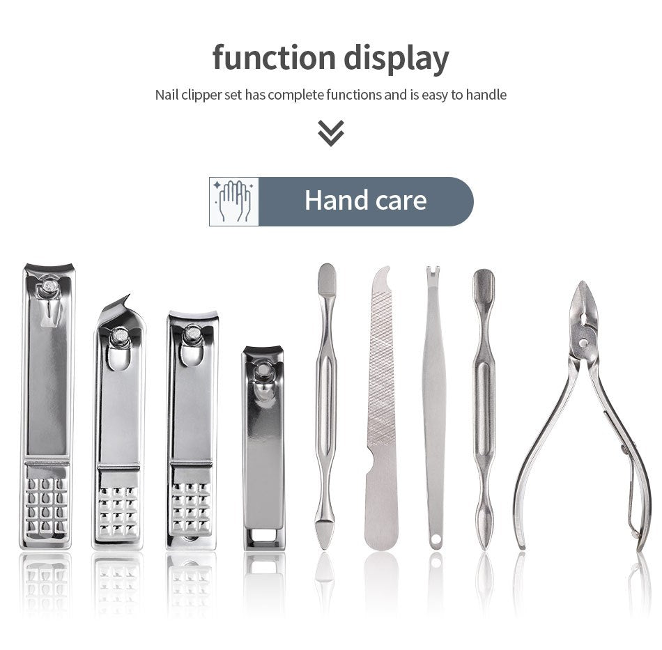 Nail Clipper Set 11/26pcs Set Manicure Set  Anti Splash Fingernail Cutter  Steel Nail Scissor Cuticle Tools