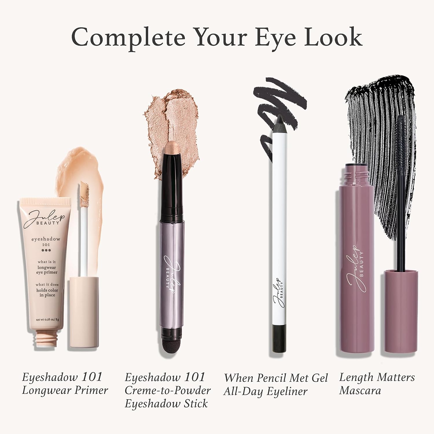 Julep Eyeshadow 101 Crème to Powder Waterproof Eyeshadow Stick, Mink Mauve Metallic