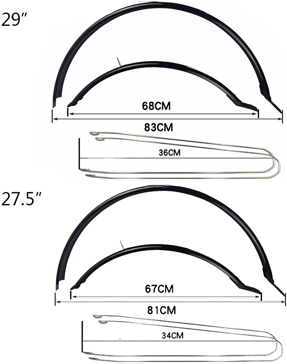 zenglingliang Bike Mudguard Bicycle Fenders Front/Rear 26/27.5/29 inch MTB Mudguard Bicycle Rear Fender for Mountain Bike Accessories Bicycle Fenders Bike Mud Guard (Size : 29 inches)
