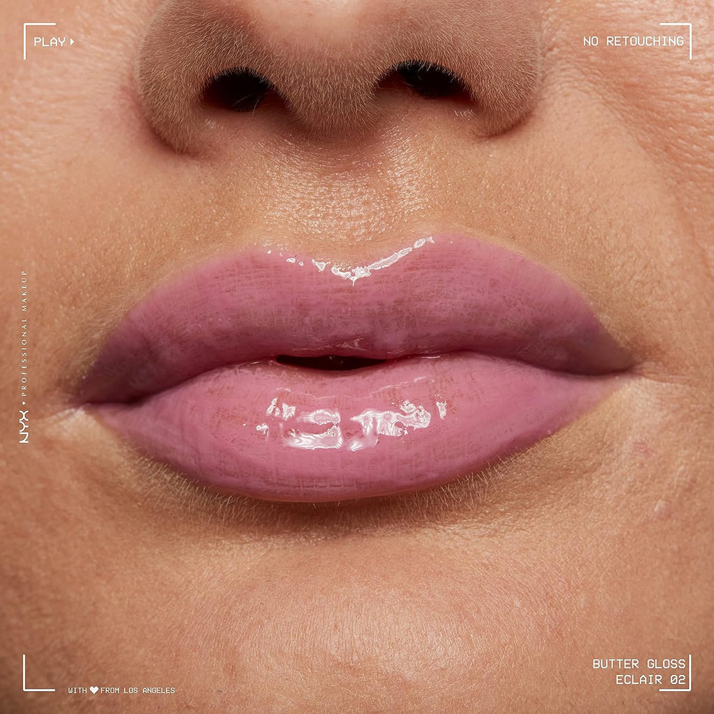 NYX PROFESSIONAL MAKEUP Butter Gloss, Non-Sticky Lip Gloss - Eclair (Pink)