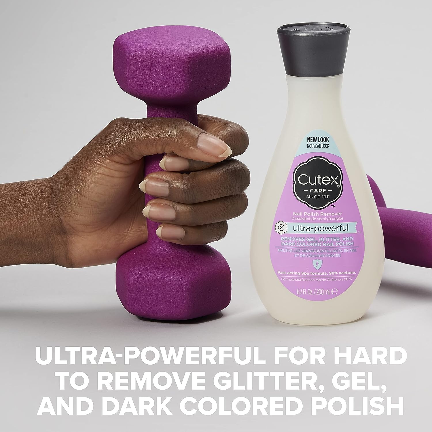 Cutex Gel Nail Polish Remover, Ultra-Powerful &amp; Removes Glitter and Dark Colored Paints, Paraben Free, 10.1 Fl Oz
