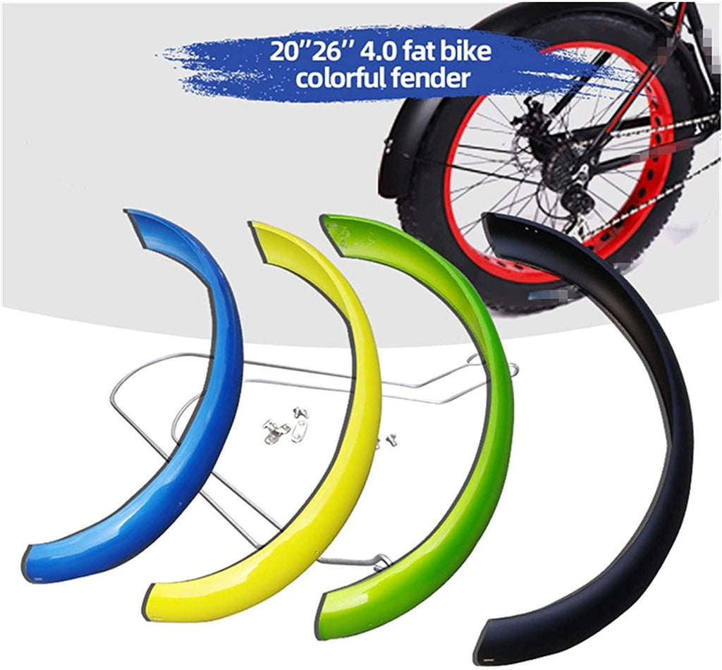 DONGMEICHEN 26" 4.0 Fat Tire Mud Guards Fender Set Fit for Mountain Bike Road Bicycle Snow Bike Accessories Fender Full Coverage (Color : Black Fender Set)