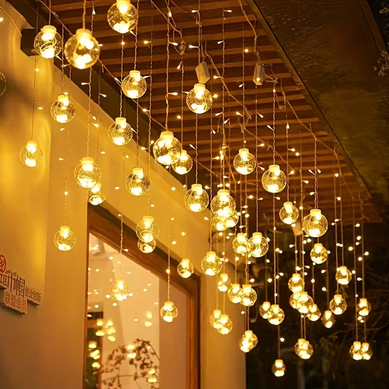 118.11-Inch Wish Ball String, New Model for 2025, Featuring 8 Lighting Modes, 108 Leds, 12 Wish Balls, Battery-Operated (No Plug), Wall-Mounted, Made of Plastic, Suitable for Christmas, Valentine'S Day, Family Gatherings, Bedrooms, Parties