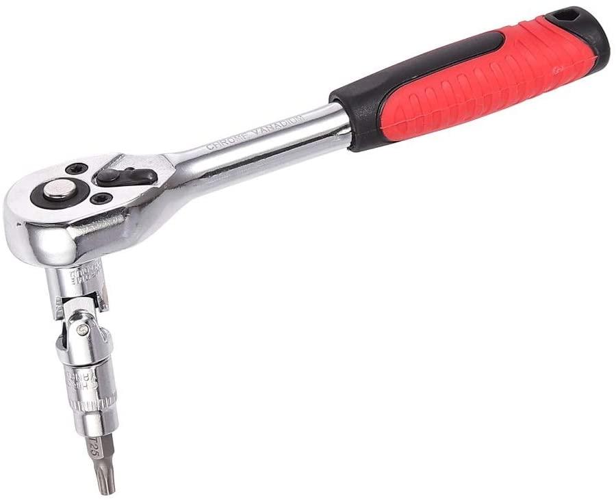 SGZYJ 1/4" 5-25Nm Ratchet Torque Wrench Square Drive Click Car Hand Tool Adjustable 46 Pcs Hand Tools for Car Bike Repair Tool