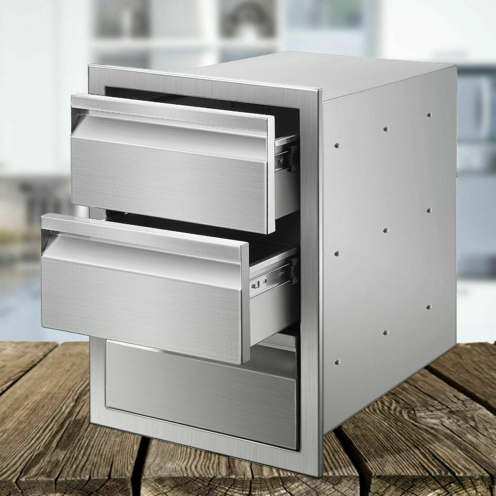 Steel 14x20.5x23" Combined Drawer Cabinet For Outdoor StoraKitchen