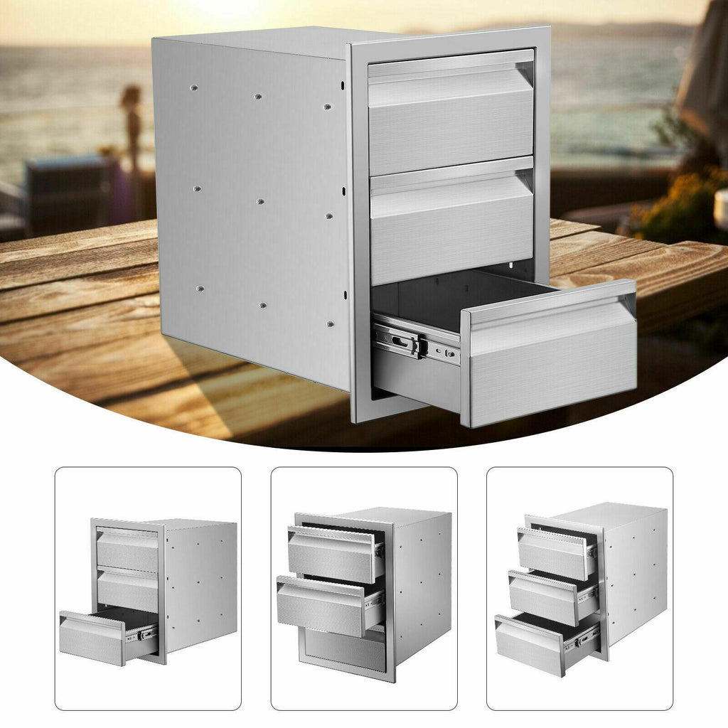 Steel 14x20.5x23" Combined Drawer Cabinet For Outdoor StoraKitchen