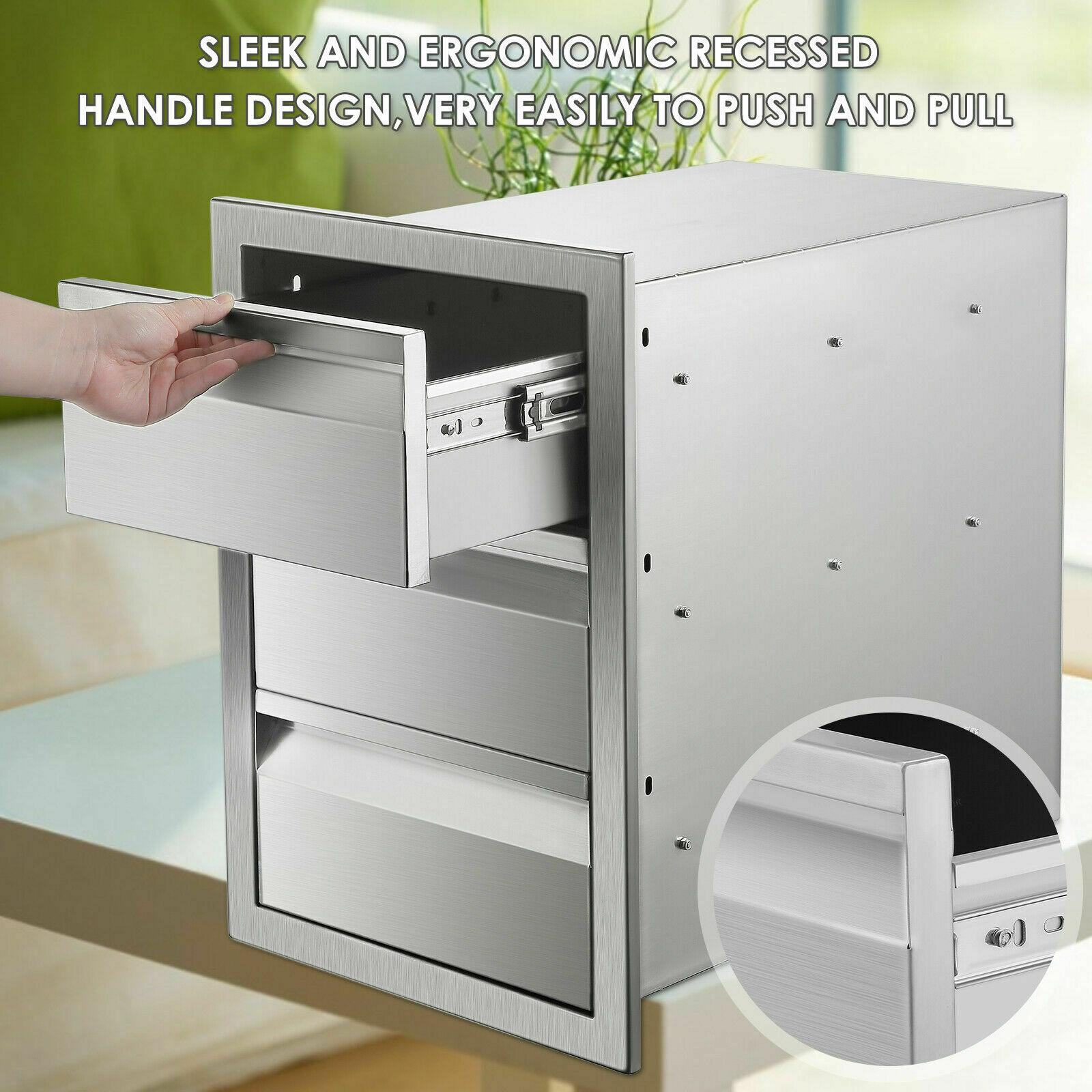 Steel 14x20.5x23" Combined Drawer Cabinet For Outdoor StoraKitchen