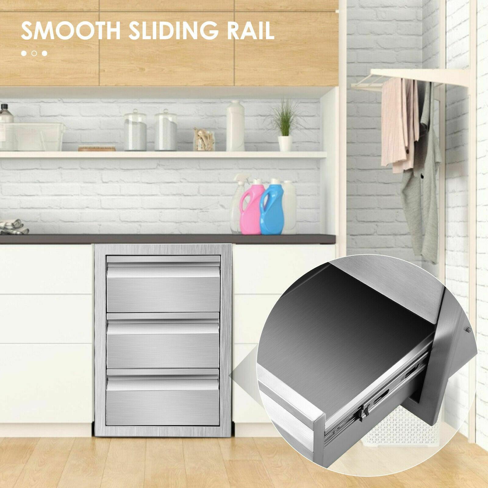 Steel 14x20.5x23" Combined Drawer Cabinet For Outdoor StoraKitchen